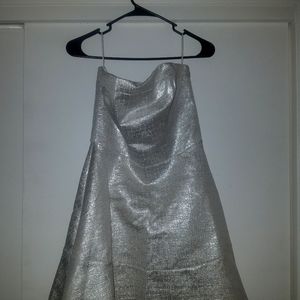 Metallic Champagne Strapless Express Party Dress